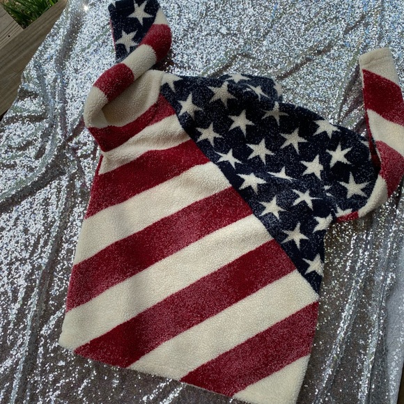 Rare black mountain American flag Sherpa jacket - Picture 12 of 13